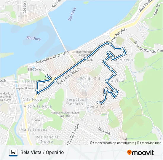 030 BELA VISTA / OPERÁRIO Bus Line Map