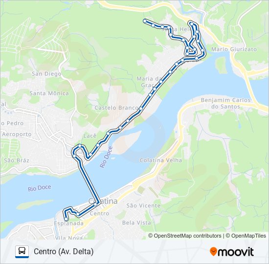 Mapa da linha 125 SANTA HELENA / RIVIERA de ônibus