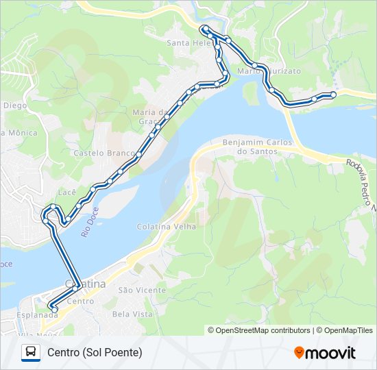 Mapa da linha 120 MARIA DAS GRAÇAS de ônibus