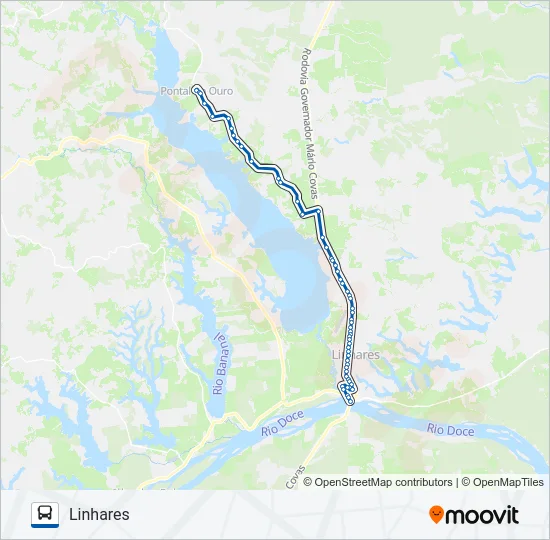 1000 LINHARES - PONTAL DO OURO Bus Line Map