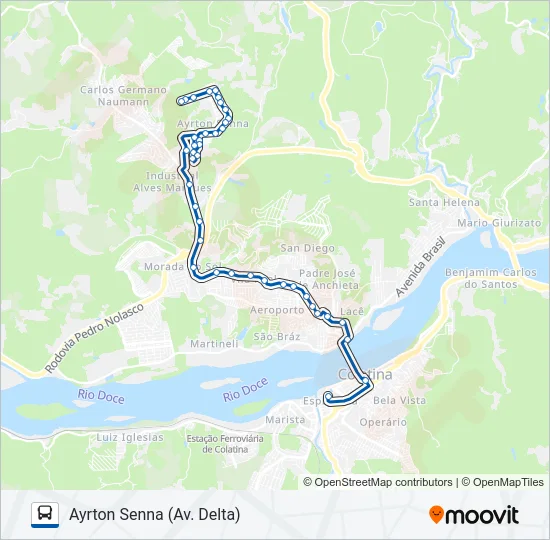 170 AYRTON SENNA / JOÃO MENEGUELLI Bus Line Map