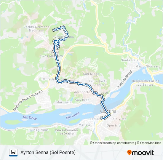 170 AYRTON SENNA / JOÃO MENEGUELLI Bus Line Map