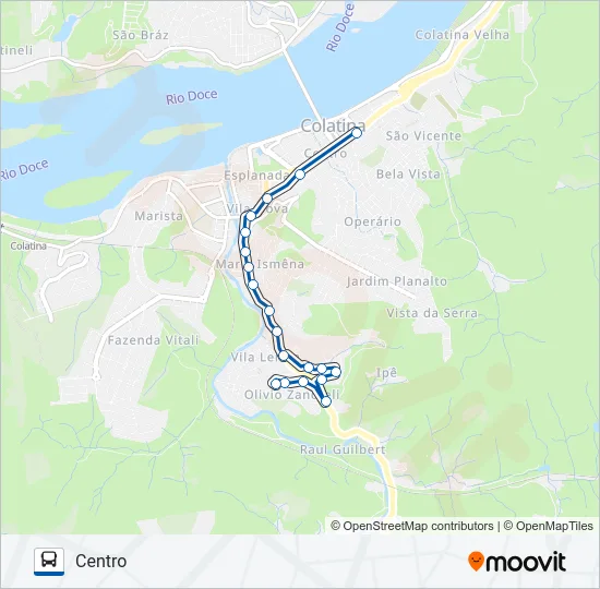 080 SANTA TEREZINHA / OLÍVIO ZANOTELLI Bus Line Map