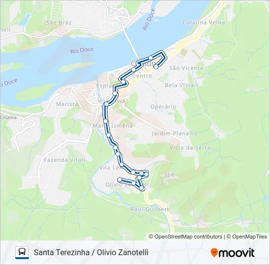 080 SANTA TEREZINHA / OLÍVIO ZANOTELLI Bus Line Map