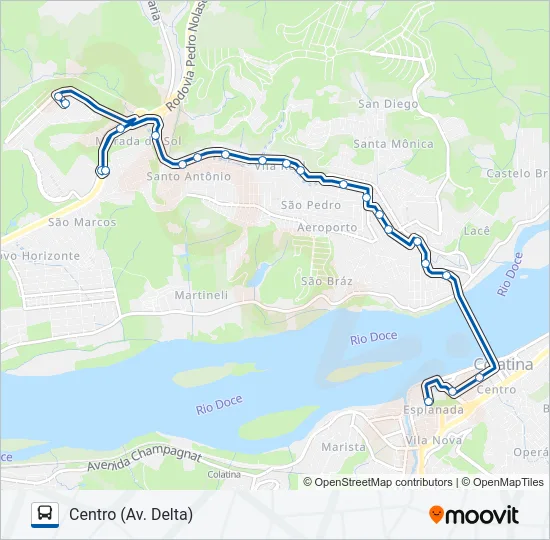 111 SÃO SILVANO / SÃO MIGUEL Bus Line Map