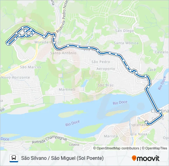 111 SÃO SILVANO / SÃO MIGUEL Bus Line Map