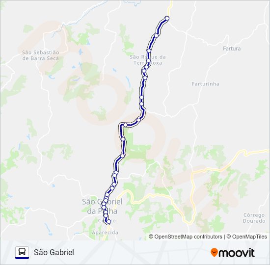 102 SÃO GABRIEL - SÃO ROQUE bus Line Map