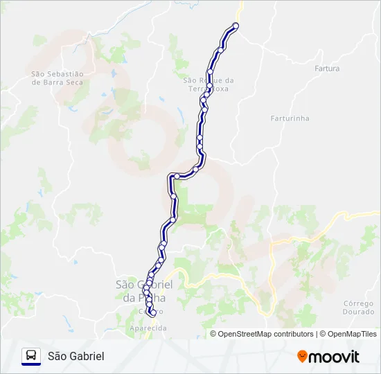 102 SÃO GABRIEL - SÃO ROQUE Bus Line Map