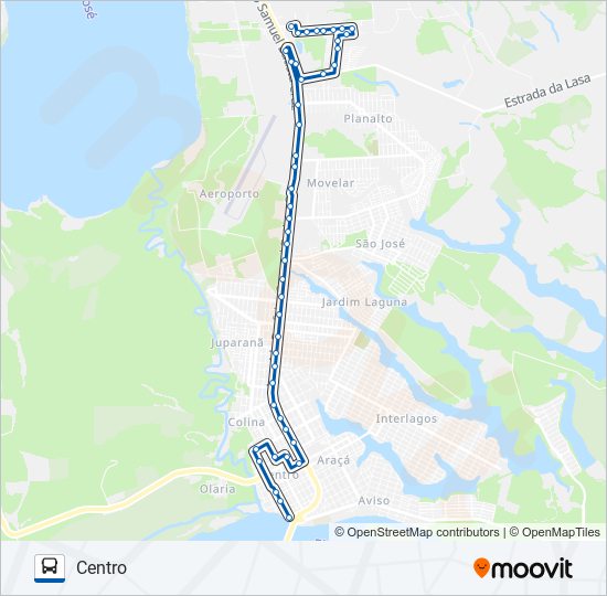 Mapa da linha 020 SANTA CRUZ de ônibus