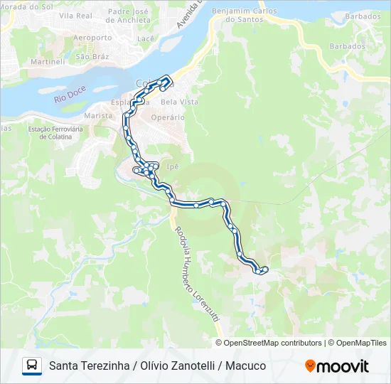 084 SANTA TEREZINHA / OLÍVIO ZANOTELLI / MACUCO Bus Line Map