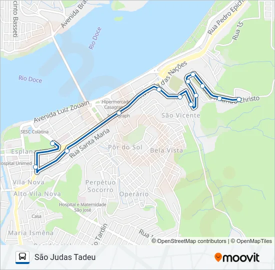 040 SÃO JUDAS TADEU Bus Line Map