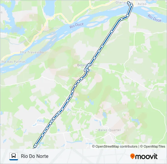 131 RIO QUARTEL / BEBEDOURO / RIO DO NORTE Bus Line Map
