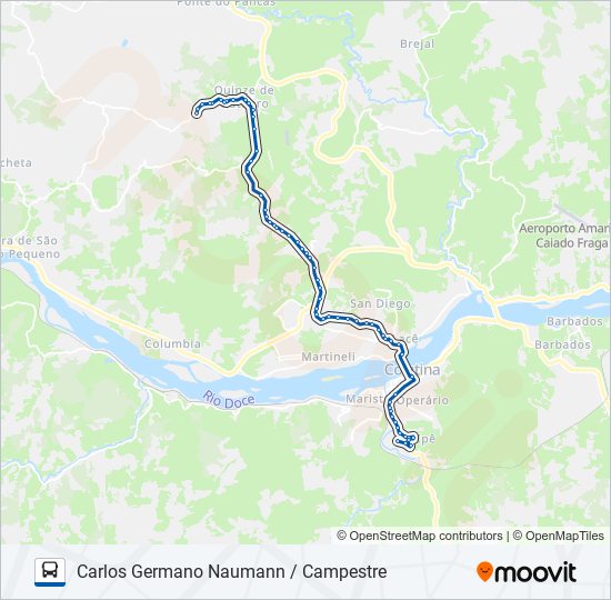 Mapa de 015 CARLOS GERMANO NAUMANN / CAMPESTRE de autobús