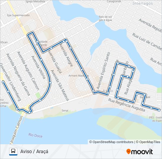 Mapa de 110 AVISO / ARAÇÁ de autobús