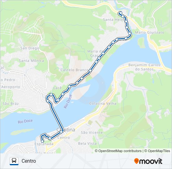 Mapa da linha 121 SANTA HELENA de ônibus