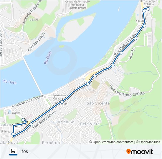 Mapa de 052 IFES de autobús