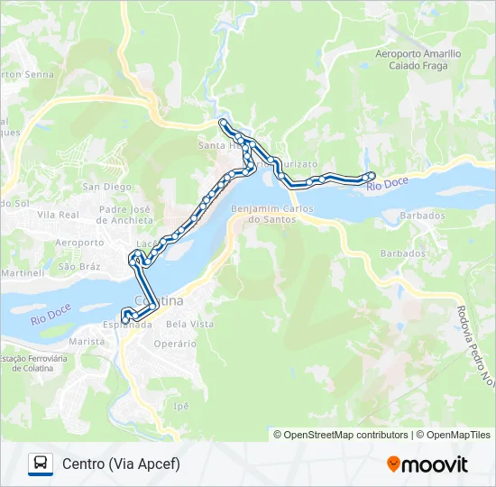 122 MARIA DAS GRAÇAS / CÓRREGO DAS LAVRAS / GRAÇA ARANHA Bus Line Map