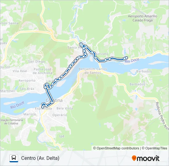 122 MARIA DAS GRAÇAS / CÓRREGO DAS LAVRAS / GRAÇA ARANHA Bus Line Map