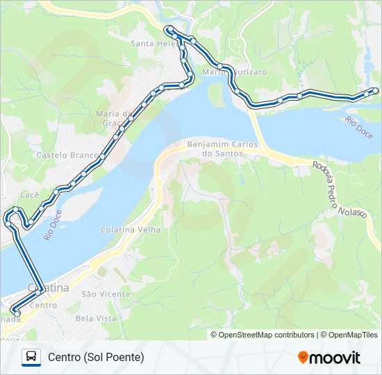 122 MARIA DAS GRAÇAS / CÓRREGO DAS LAVRAS / GRAÇA ARANHA Bus Line Map