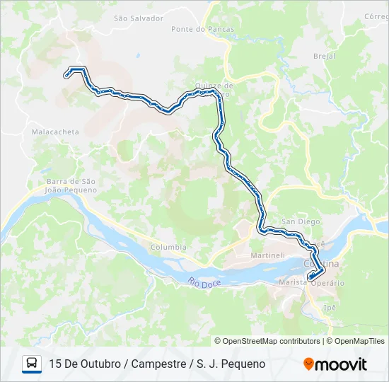 181 15 DE OUTUBRO / CAMPESTRE / SÃO JOÃO PEQUENO Bus Line Map