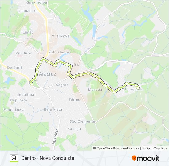 Mapa da linha NOVA CONQUISTA - ITAPUTERA de ônibus