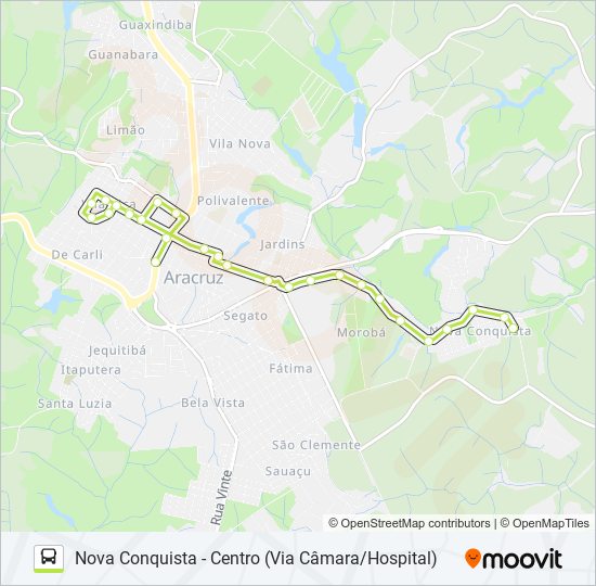 Mapa da linha NOVA CONQUISTA - ITAPUTERA de ônibus