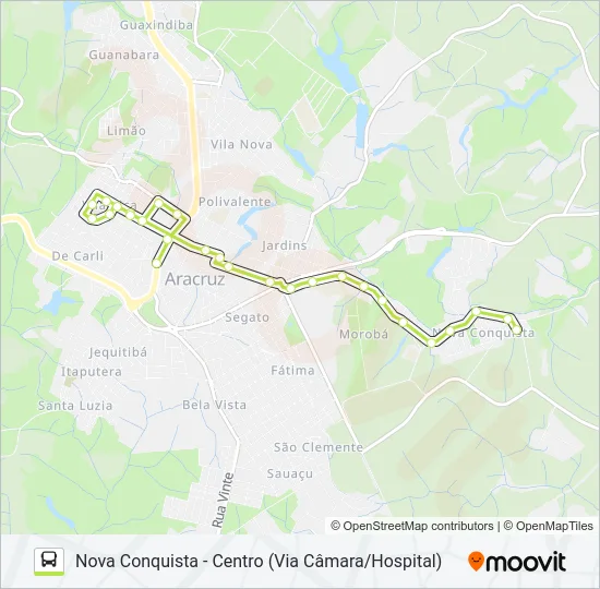 NOVA CONQUISTA - ITAPUTERA Bus Line Map