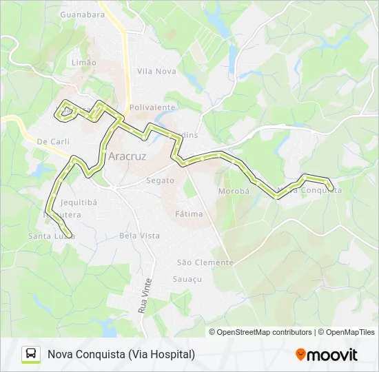 NOVA CONQUISTA - ITAPUTERA Bus Line Map