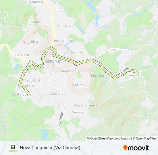 Mapa da linha NOVA CONQUISTA - ITAPUTERA de ônibus