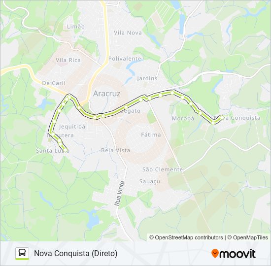 NOVA CONQUISTA - ITAPUTERA bus Line Map