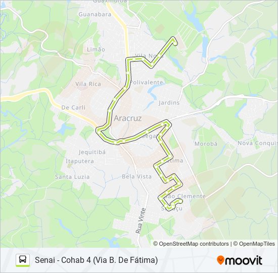 Mapa da linha LIMÃO - COHAB 4 (VIA POR DO SOL) de ônibus