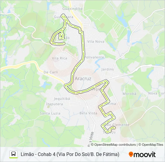LIMÃO - COHAB 4 (VIA POR DO SOL) Bus Line Map