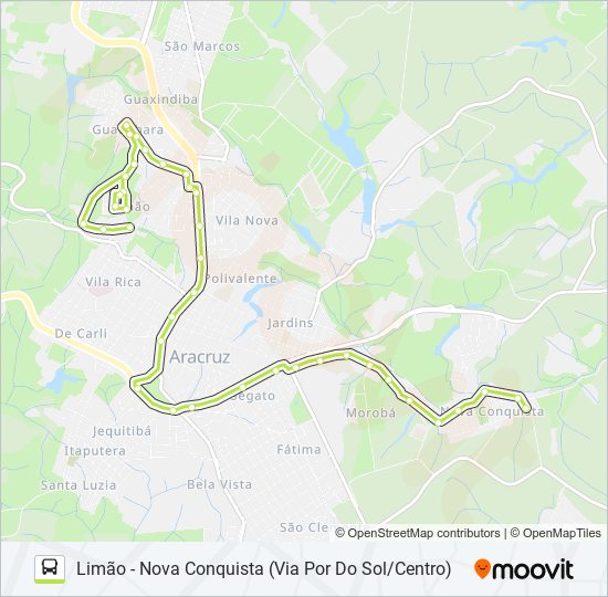 Mapa de NOVA CONQUISTA - ITAPUTERA - LIMÃO de autobús