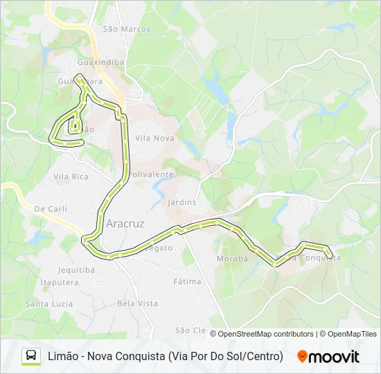 NOVA CONQUISTA - ITAPUTERA - LIMÃO Bus Line Map