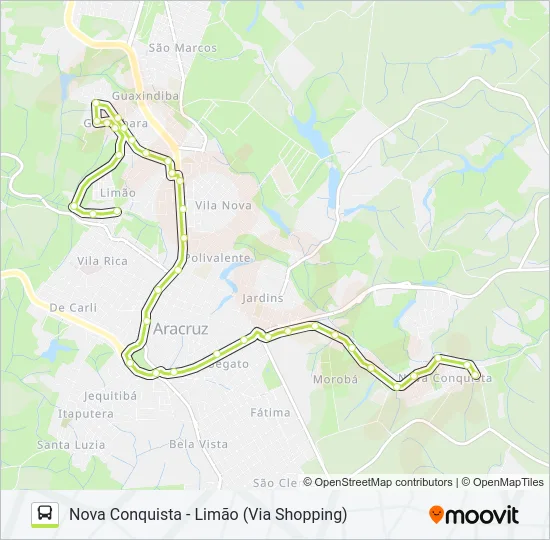 NOVA CONQUISTA - ITAPUTERA - LIMÃO Bus Line Map