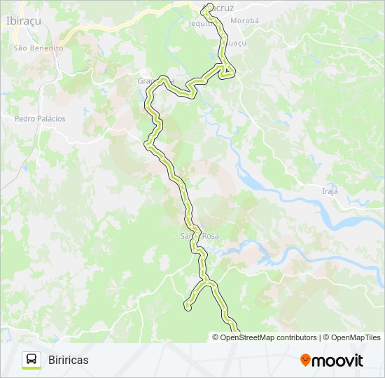 Mapa da linha ARACRUZ - BIRIRICAS de ônibus