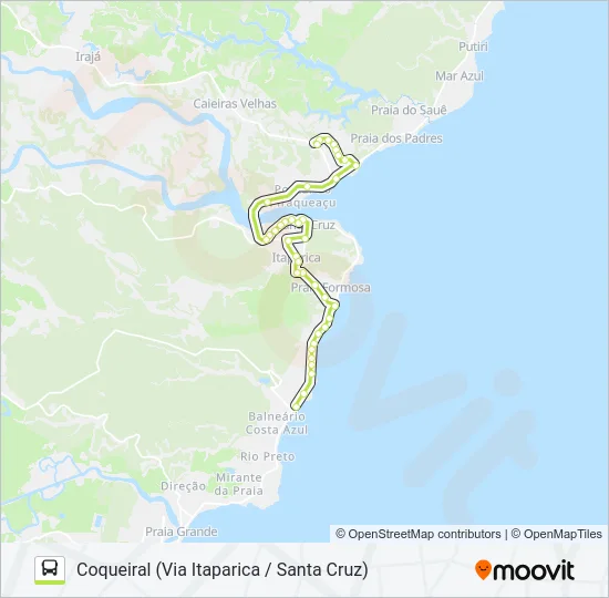 RIO PRETO - COQUEIRAL Bus Line Map