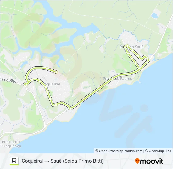 RIO PRETO - COQUEIRAL Bus Line Map