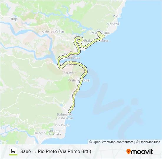 RIO PRETO - COQUEIRAL Bus Line Map