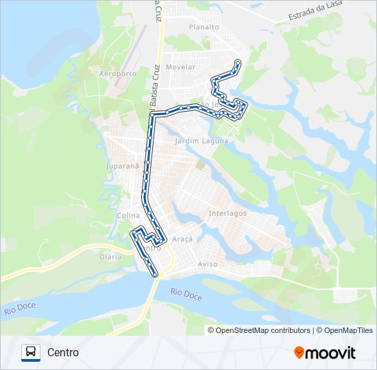 058 LINHARES 5 / NOVA ESPERANÇA / LAGOA PARK / SÃO JOSÉ bus Line Map