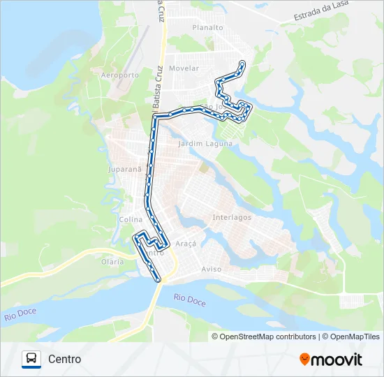 058 LINHARES 5 / NOVA ESPERANÇA / LAGOA PARK / SÃO JOSÉ Bus Line Map