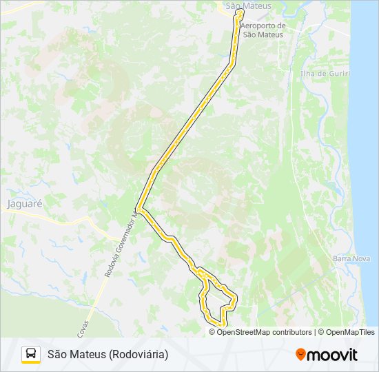 Mapa da linha 4 SÃO MATEUS - FAZENDA ZANELATO de ônibus