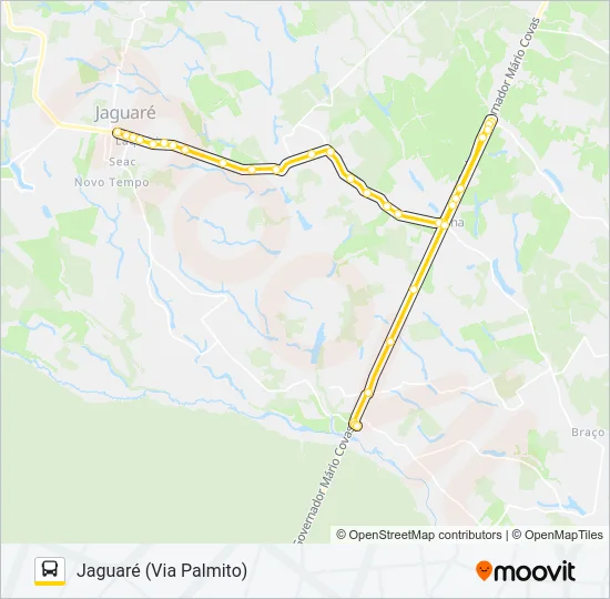 150 JAGUARÉ - BARRA SECA - PALMITO Bus Line Map