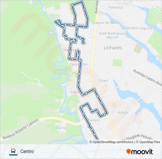 034 CONCEIÇÃO / JUPARANÃ / HOSPITAL LMC / FÓRUM bus Line Map