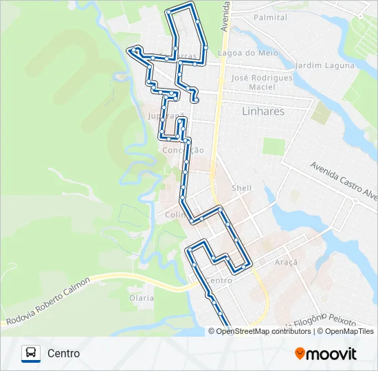 034 CONCEIÇÃO / JUPARANÃ / HOSPITAL LMC / FÓRUM Bus Line Map