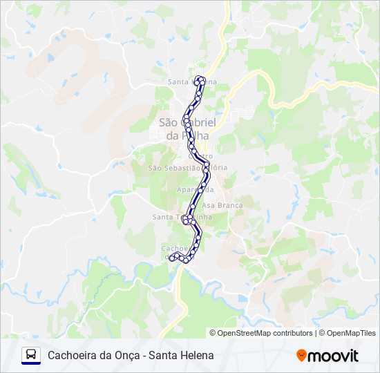 101 CACHOEIRA DA ONÇA - SANTA HELENA bus Line Map