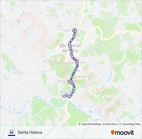 101 CACHOEIRA DA ONÇA - SANTA HELENA Bus Line Map