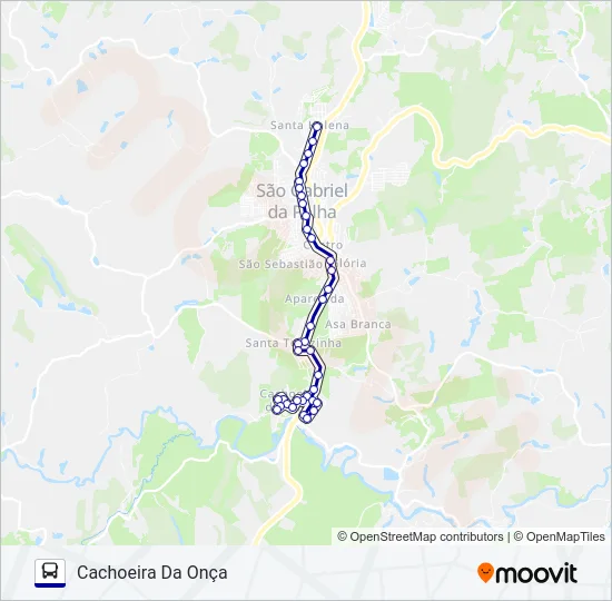 101 CACHOEIRA DA ONÇA - SANTA HELENA Bus Line Map