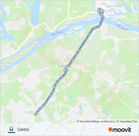 Mapa da linha 137 RIO QUARTEL / POLO INDUSTRIAL DE BEBEDOURO de ônibus