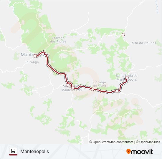 MANTENA X MANTENÓPOLIS - VIA S. JOSÉ / S. LUZIA bus Line Map